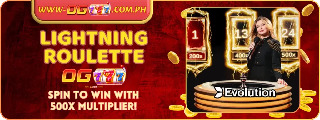 Lightning Roulette at OG777: Spin to Win with 500x Multiplier!