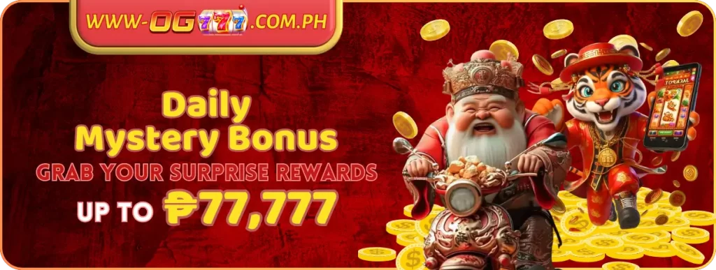 Unlock Daily Mystery Bonus & Win up to ₱77,777 at OG777!